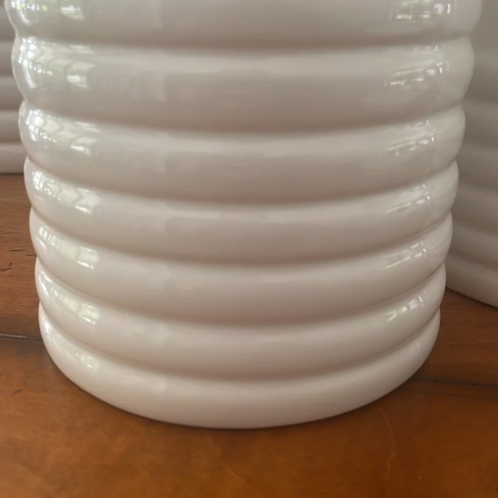 Crate & Barrel around White Porcelain Beehive Set